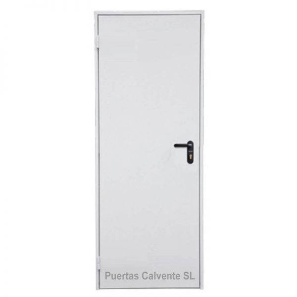 Puerta Galvanizada Lisa Acabado PVC blanca
