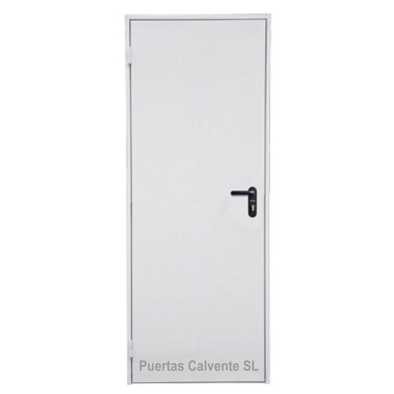 Puerta Galvanizada Lisa Acabado PVC blanca