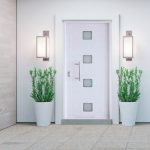 Puerta de Entrada Blanca de Seguridad Metálica con cristal