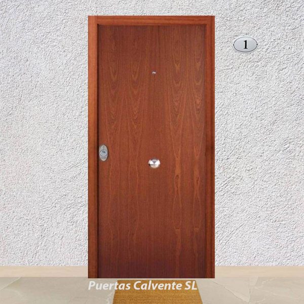 Puerta Acorazada Sapelly Cerradura 5P Lisa Serie 4B