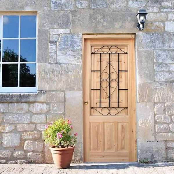 Puerta de Entrada Madera mod. Reja Grande