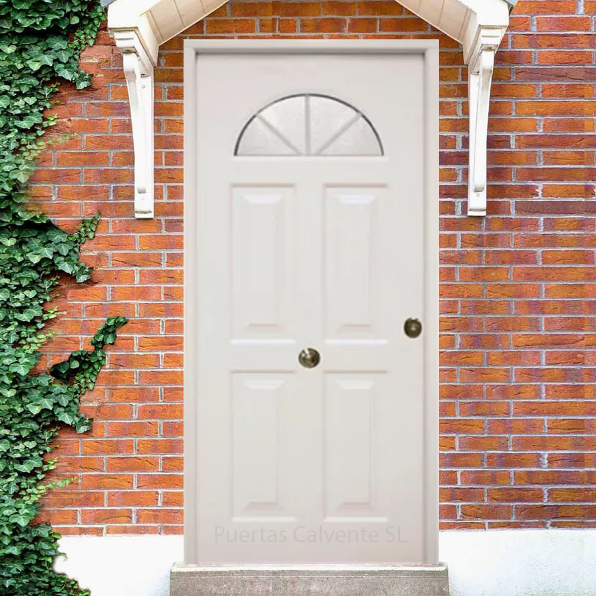 Puerta de Entrada Metálica de Seguridad Coral Cristal Blanca