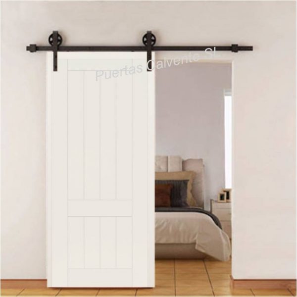 Kit Puerta Corredera Madera Granero Lacada Blanca