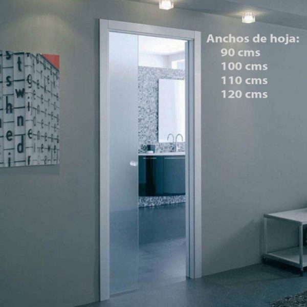 Puerta Corredera Cristal Mate Ancho 90 100 110 120