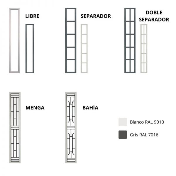Fijo Lateral Blanco - Gris