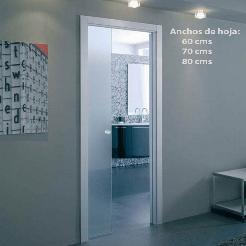 Puerta Corredera Cristal Mate Ancho 60 70 80
