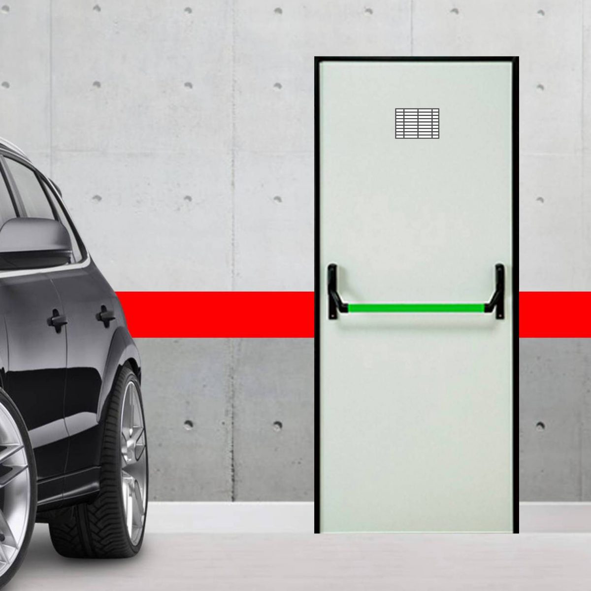 Puerta Cortafuegos con Rejilla Intumescente Superior