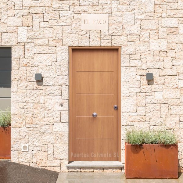 Puerta Exterior Entrada 3P Roble - Puertas Calvente